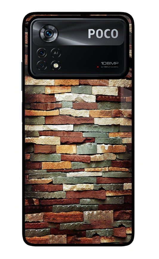 Bricks Pattern Poco X4 Pro Glass Case