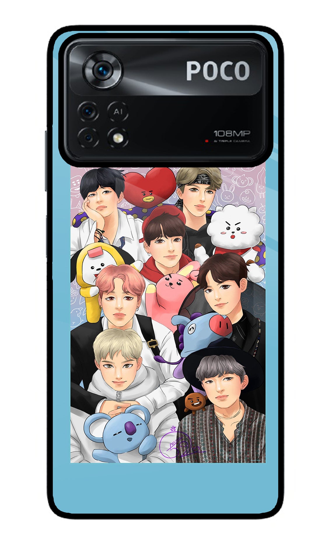 BTS with animals Poco X4 Pro Back Cover