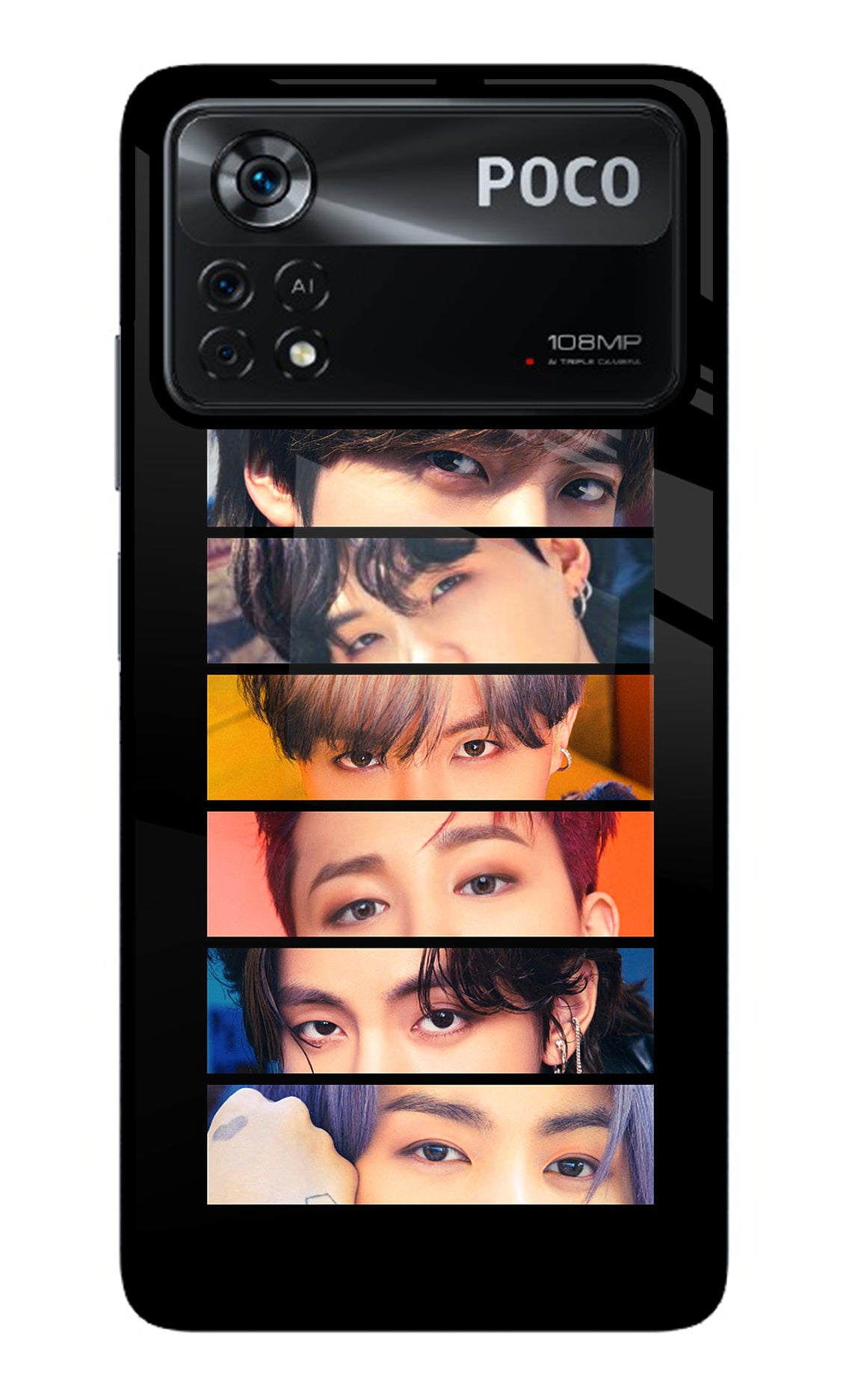 BTS Eyes Poco X4 Pro Glass Case