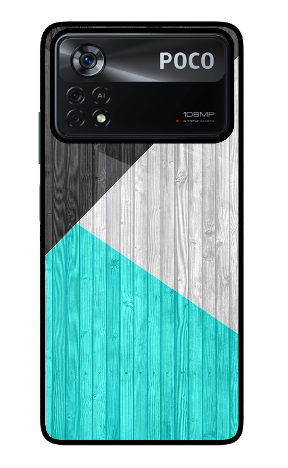 Wooden Abstract Poco X4 Pro Glass Case