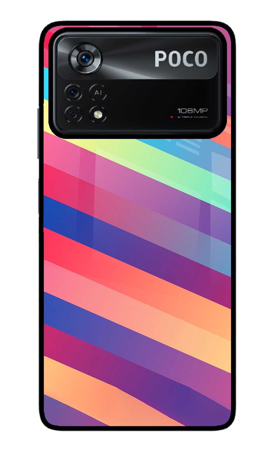 Stripes color Poco X4 Pro Glass Case