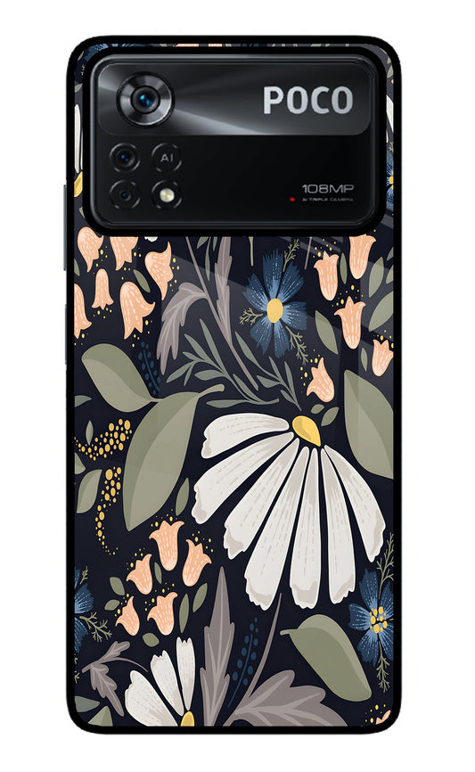 Flowers Art Poco X4 Pro Glass Case