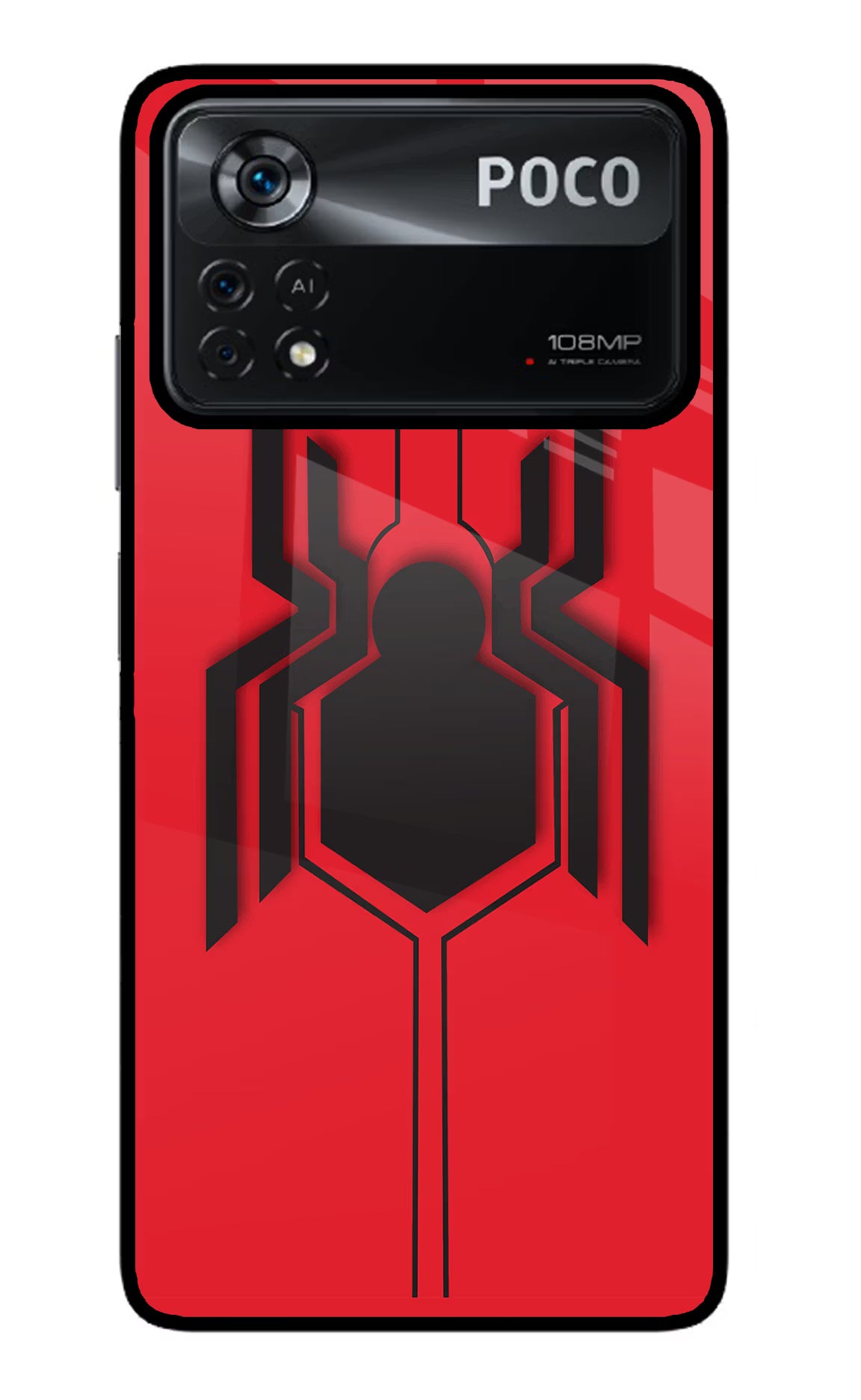 Spider Poco X4 Pro Glass Case Back Cover by Casekaro