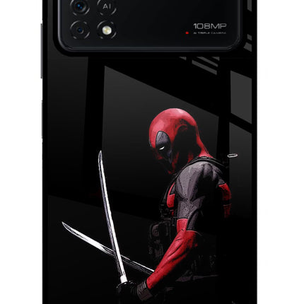 Deadpool Poco X4 Pro Glass Case Back Cover by Casekaro