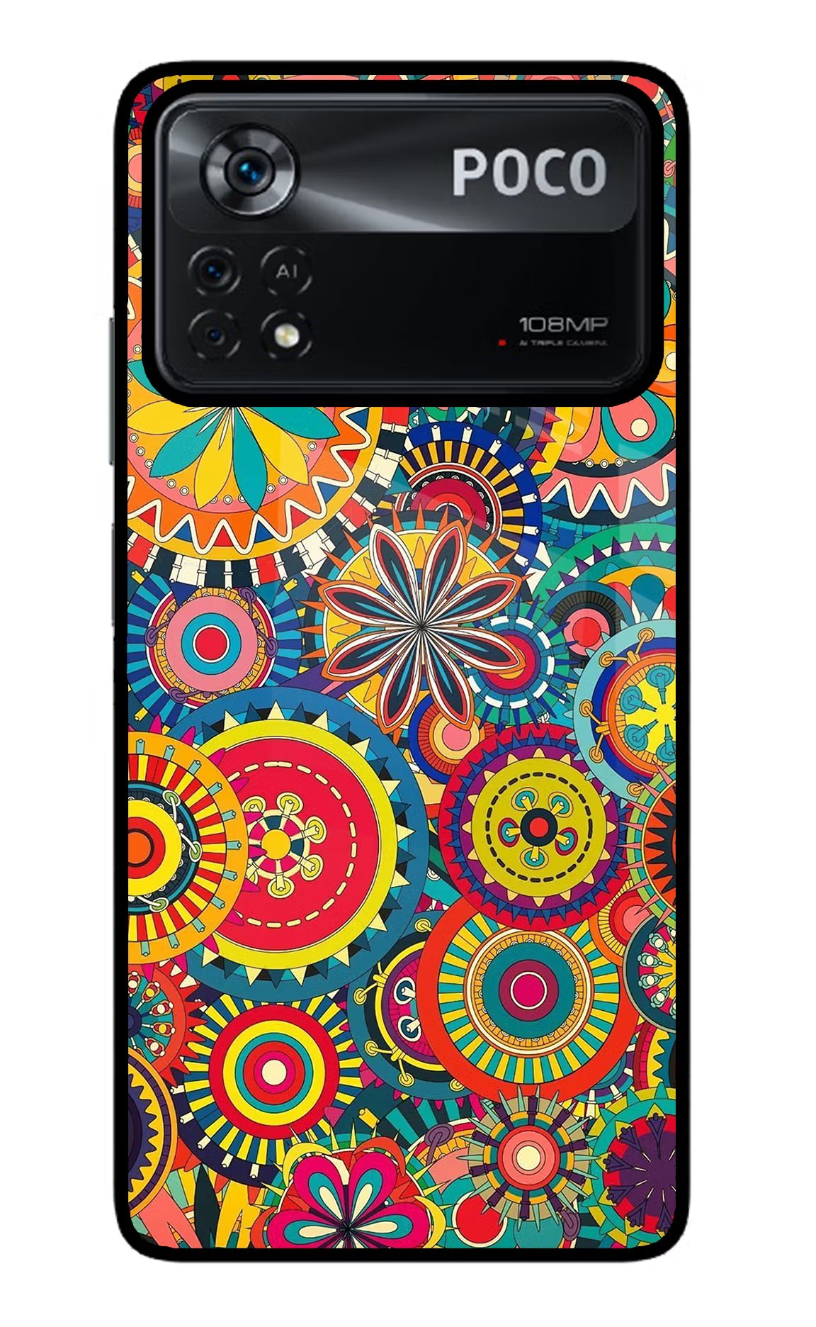 Gol Gol Art Poco X4 Pro Glass Case Back Cover by Casekaro