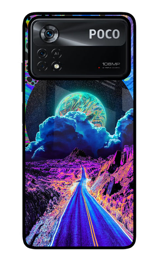 Psychedelic Painting Poco X4 Pro Glass Case