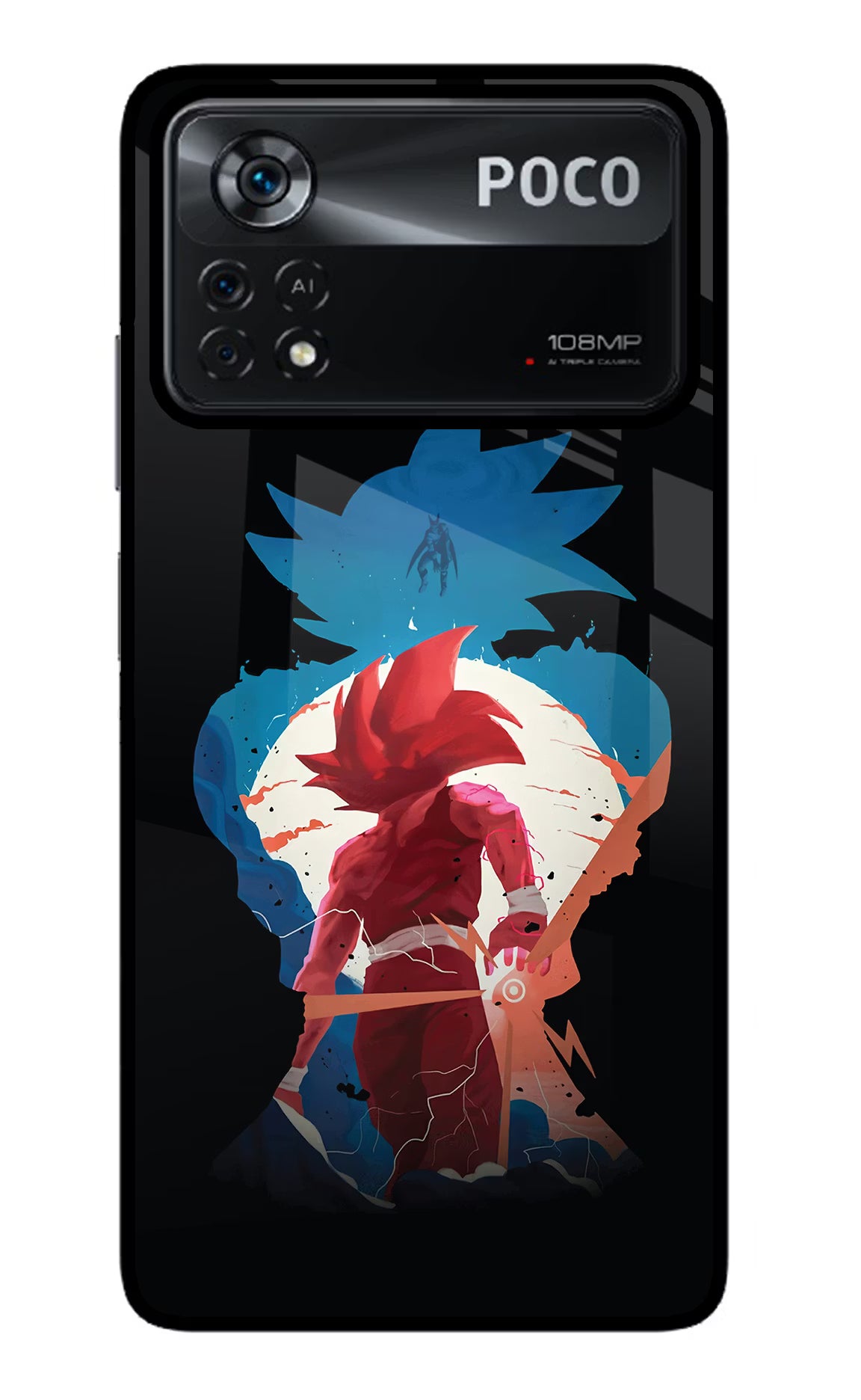 Goku Poco X4 Pro Glass Case Back Cover by Casekaro