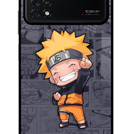 Chota Naruto Poco X4 Pro Glass Case Back Cover by Casekaro