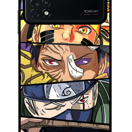 Naruto Character Poco X4 Pro Glass Case Back Cover by Casekaro