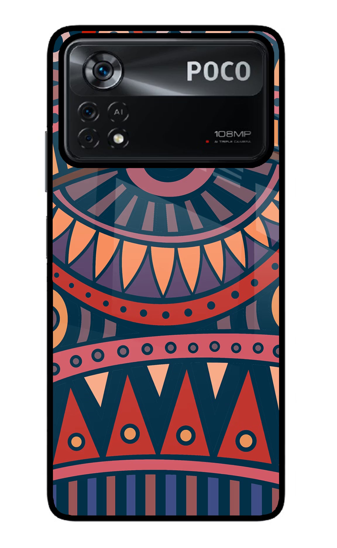 African Culture Design Poco X4 Pro Glass Case Back Cover by Casekaro