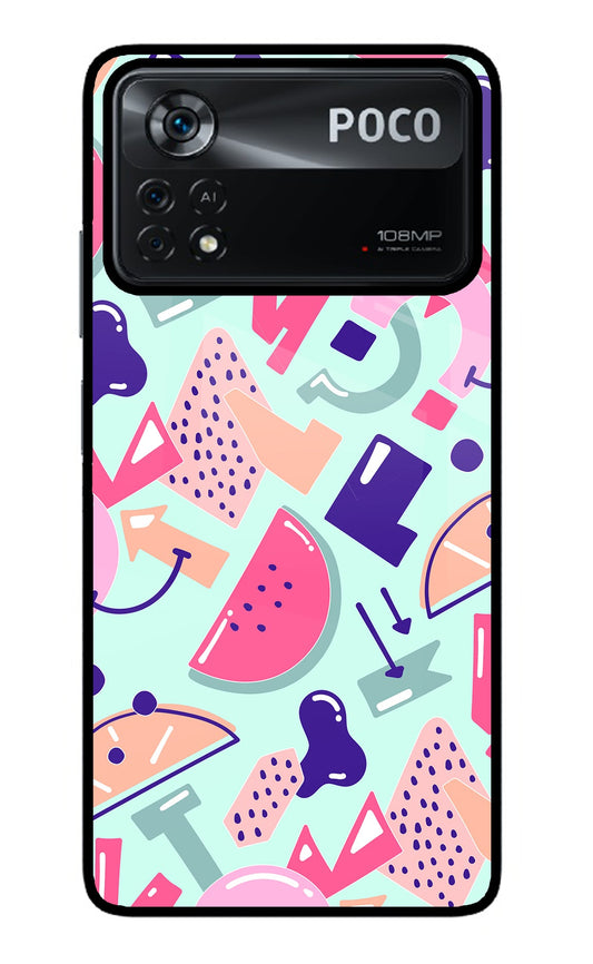 Doodle Pattern Poco X4 Pro Glass Case