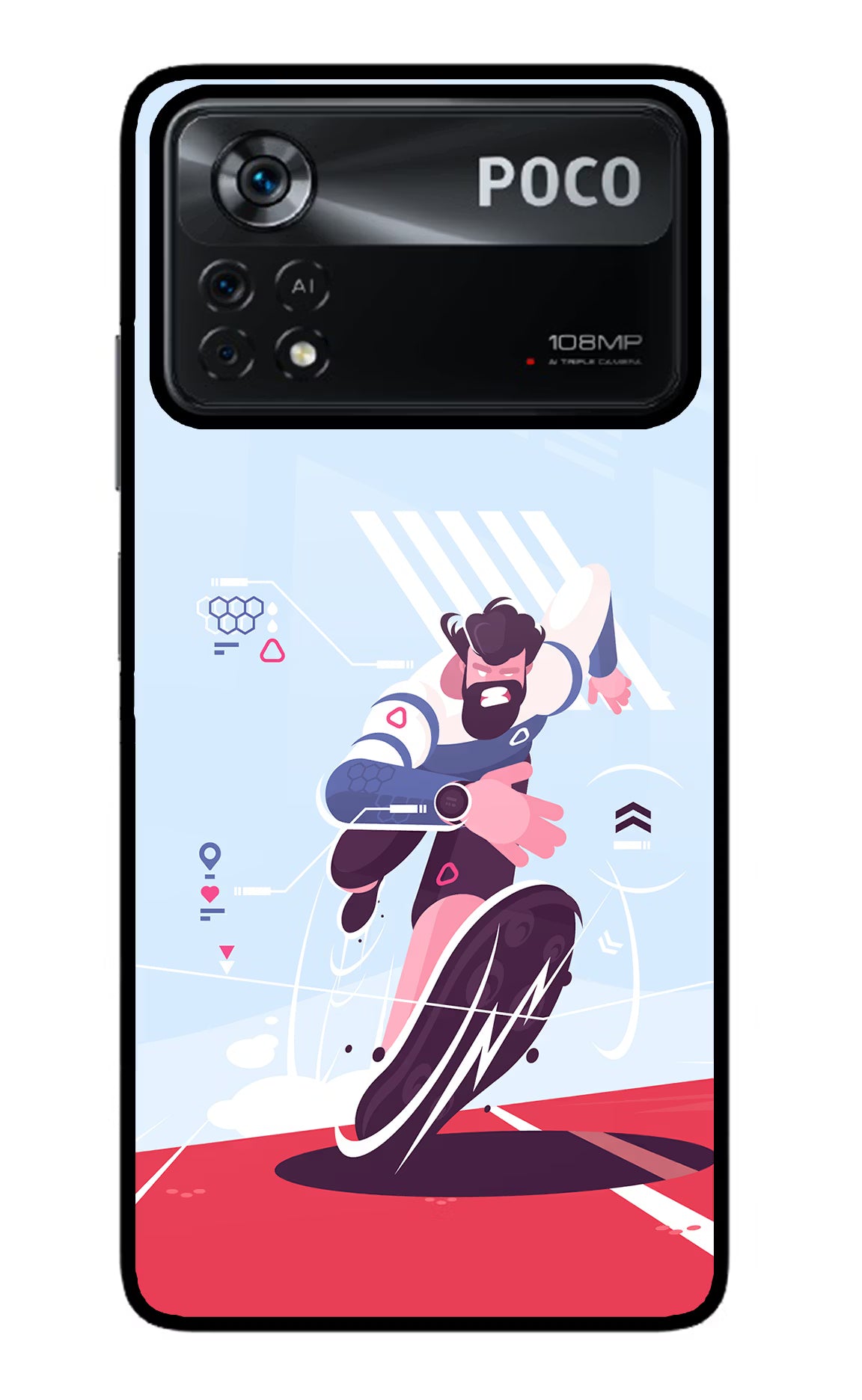 Run Pro Poco X4 Pro Glass Case Back Cover by Casekaro