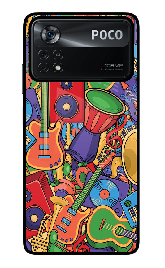 Music Instrument Doodle Poco X4 Pro Glass Case