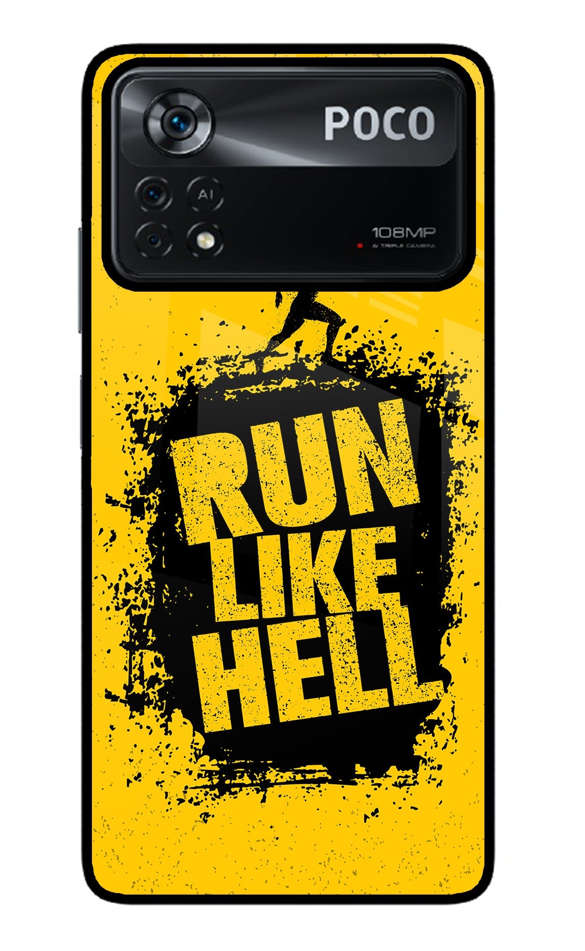 Run Like Hell Poco X4 Pro Glass Case