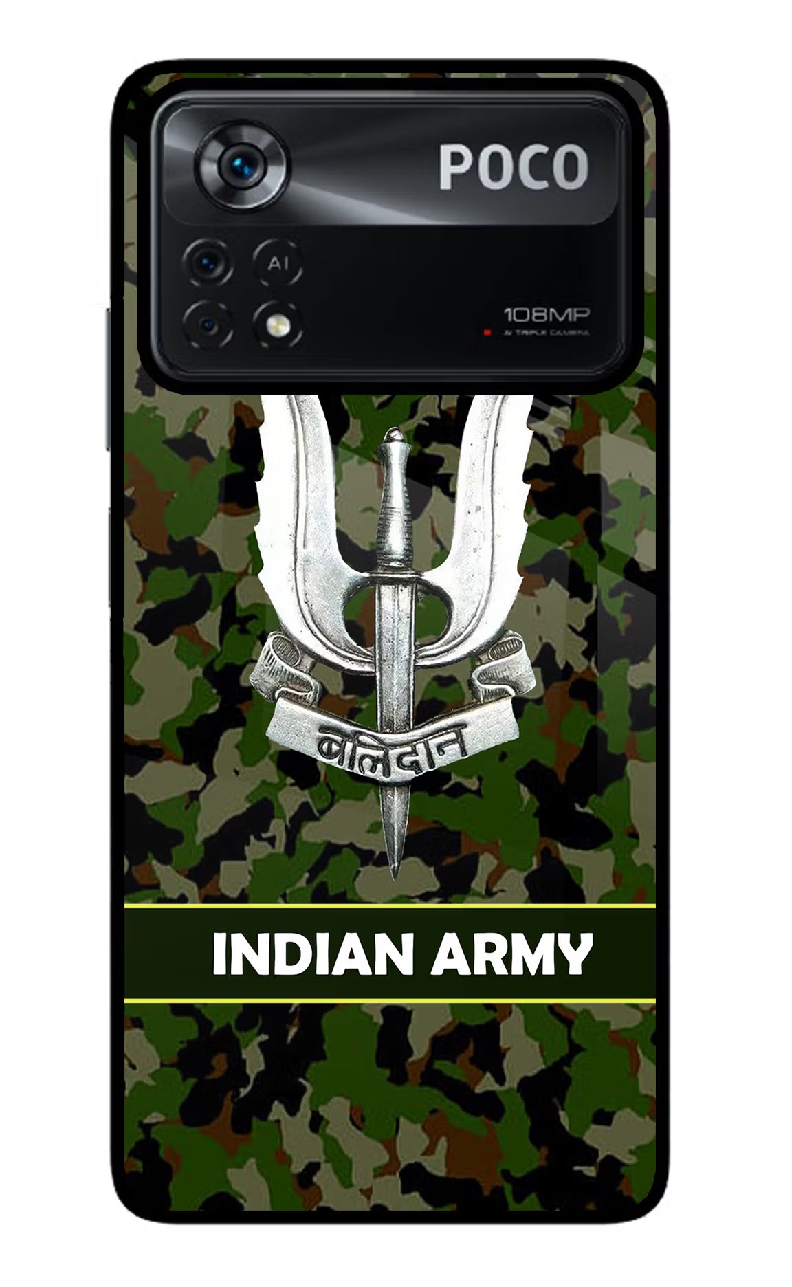 Balidan Indian Logo Poco X4 Pro Glass Case Back Cover by Casekaro
