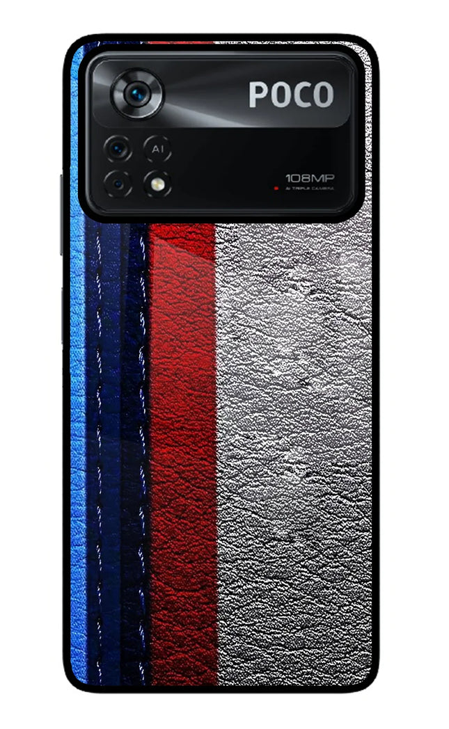 BMW Stripes Poco X4 Pro Glass Case