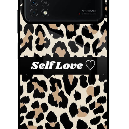 Leopard Print Self Love Poco X4 Pro Glass Case