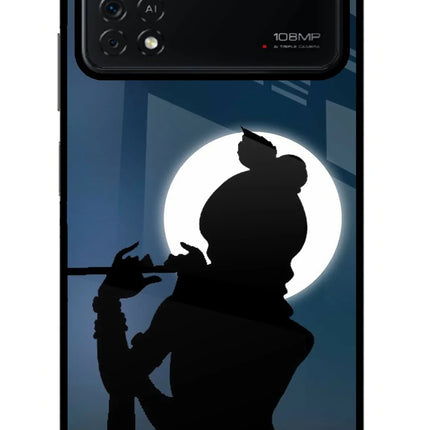 Shri Krishna Silhouette Poco X4 Pro Glass Case