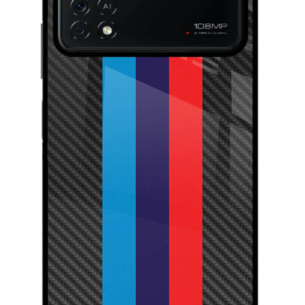 BMW Stripes Pattern Poco X4 Pro Glass Case