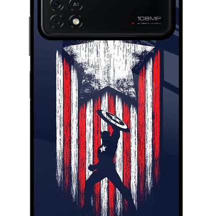 Captain America Marvel Art Poco X4 Pro Glass Case