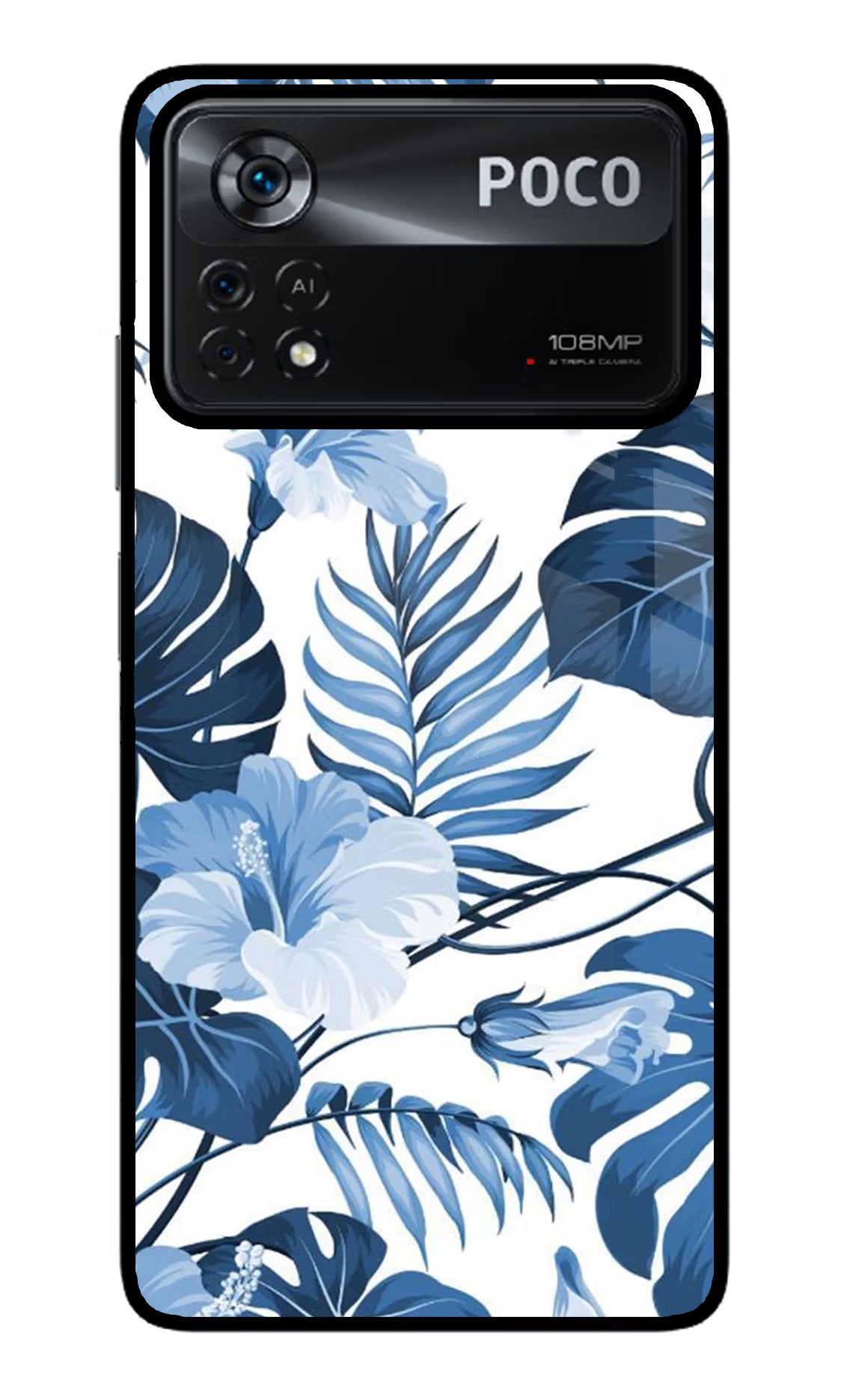 Fabric Art Poco X4 Pro Glass Case Back Cover by Casekaro