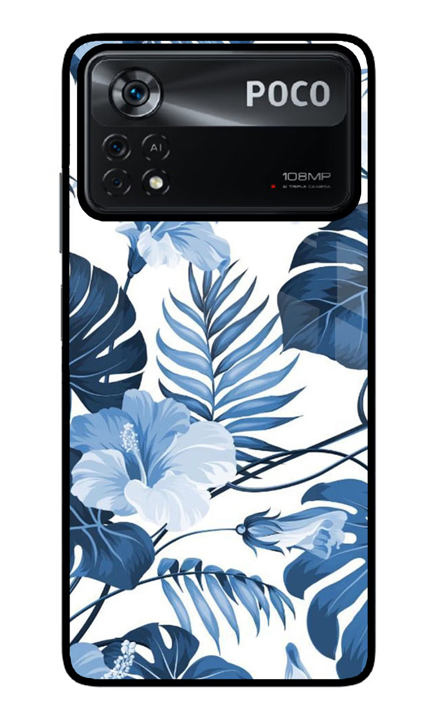 Fabric Art Poco X4 Pro Back Cover, Glass case