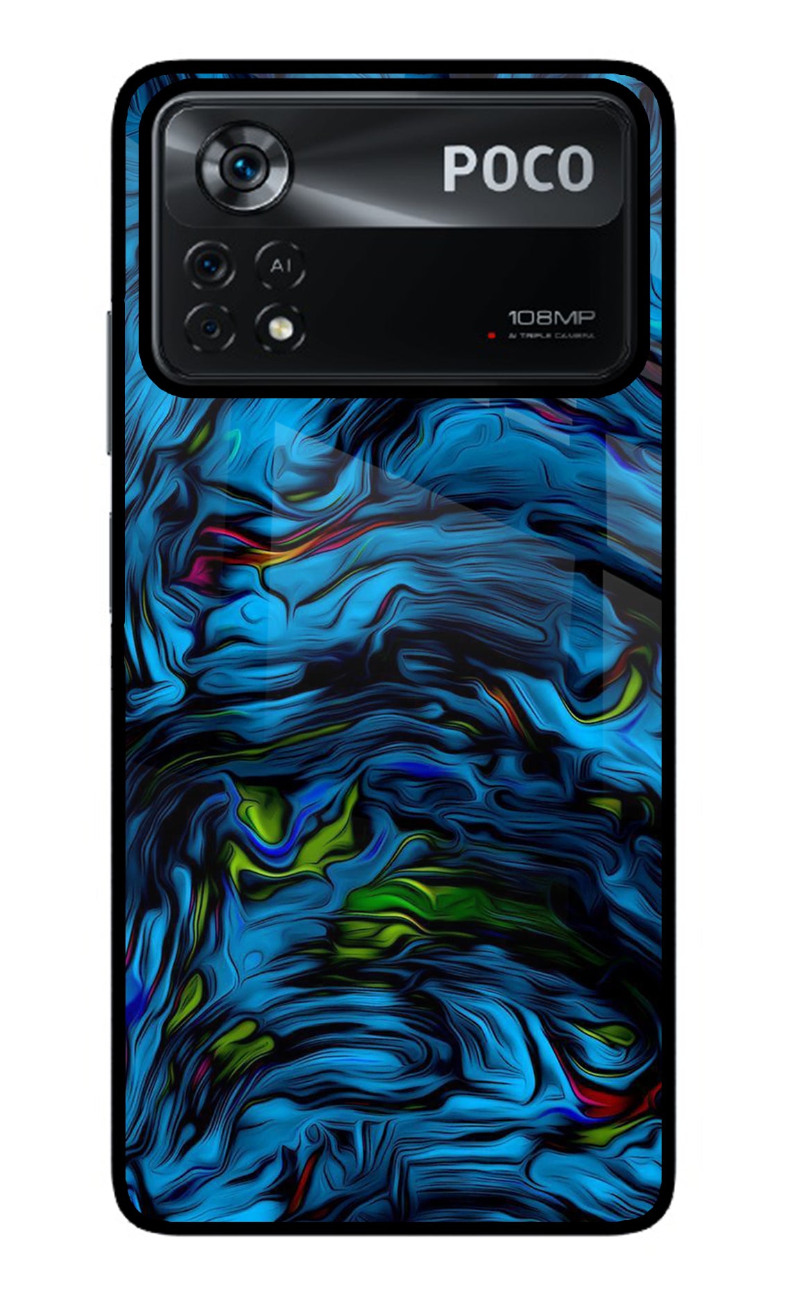 Dark Blue Abstract Poco X4 Pro Glass Case