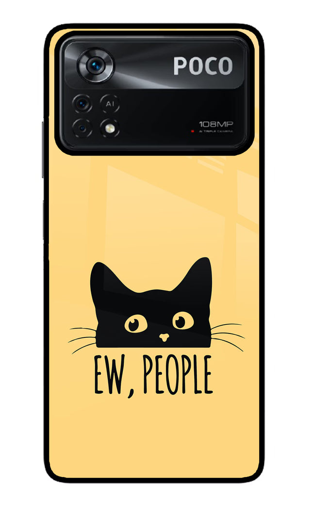 Ew People Catitude Poco X4 Pro Glass Case