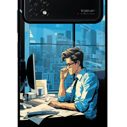 Focused Hustler (AI Generated) Poco X4 Pro Glass Case