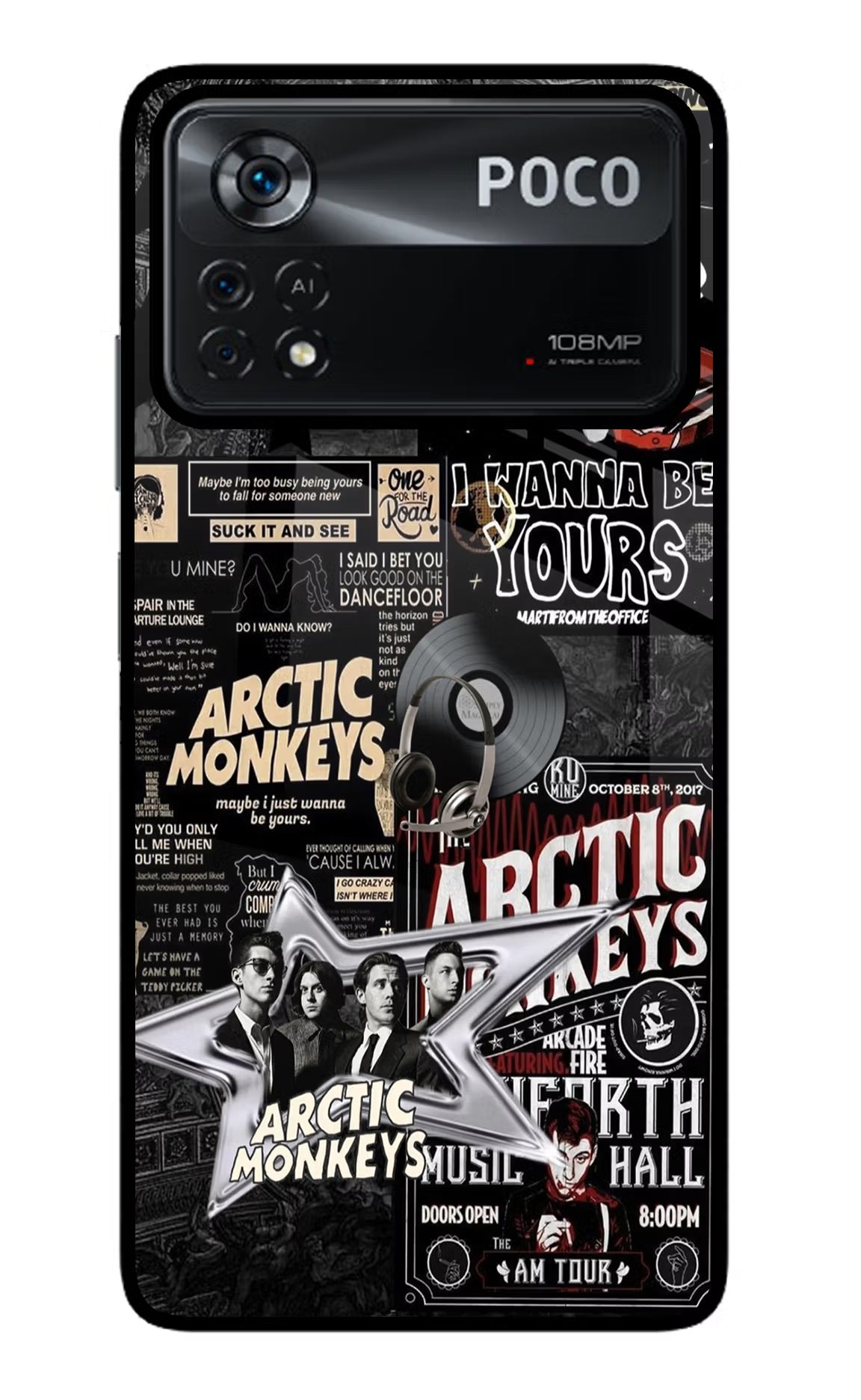 Arctic Monkeys Poco X4 Pro Glass Case Back Cover by Casekaro