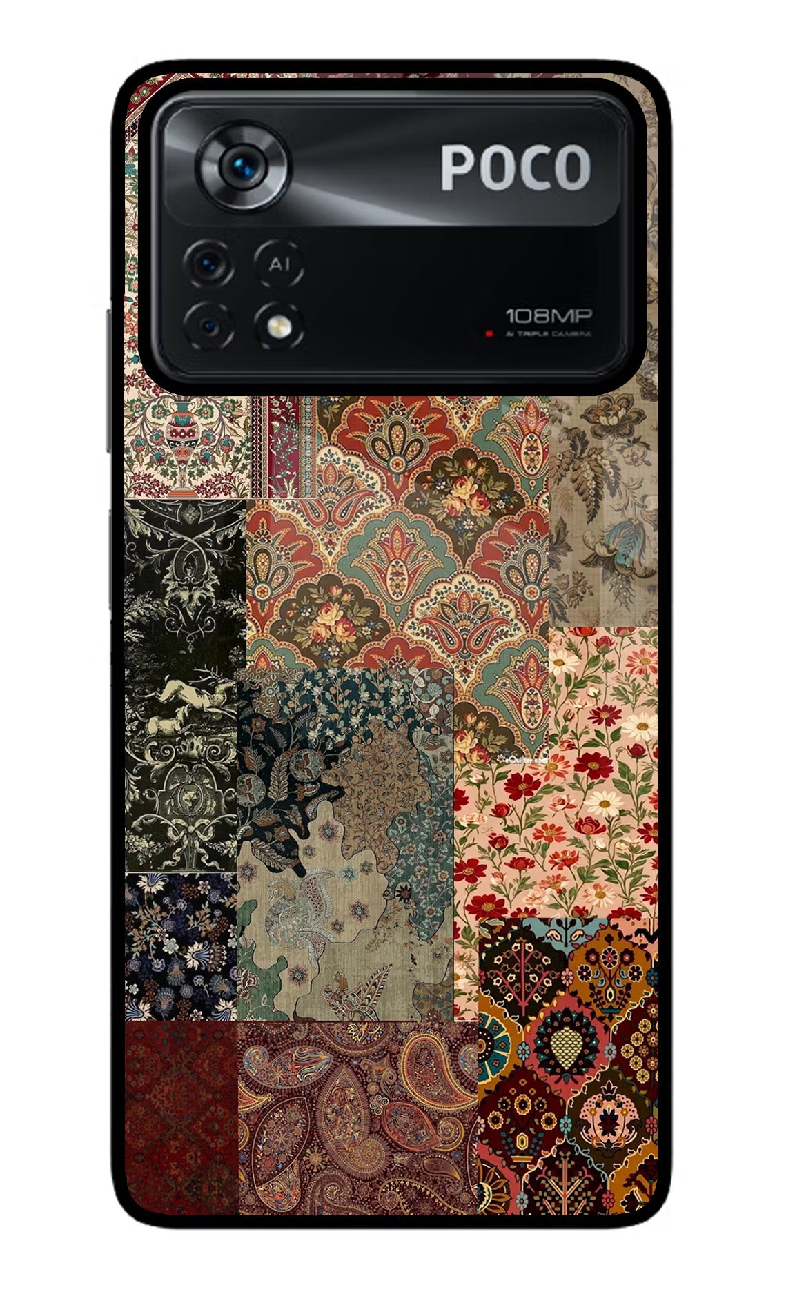 Desi Print Poco X4 Pro Glass Case Back Cover by Casekaro