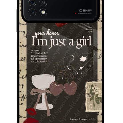 I am just a girl Poco X4 Pro Glass Case