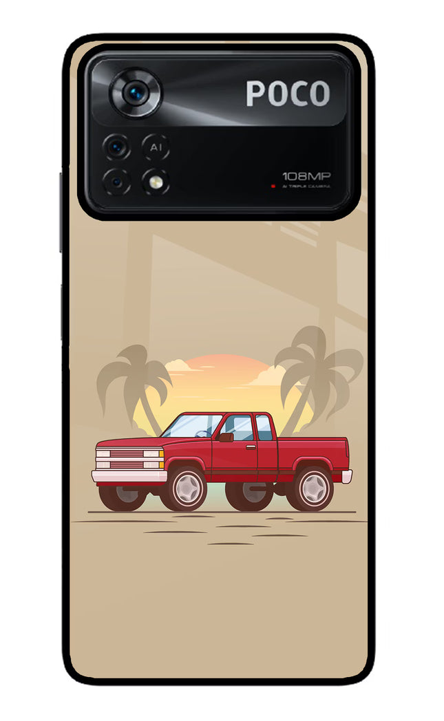 Desert Classic Drive Poco X4 Pro Glass Case