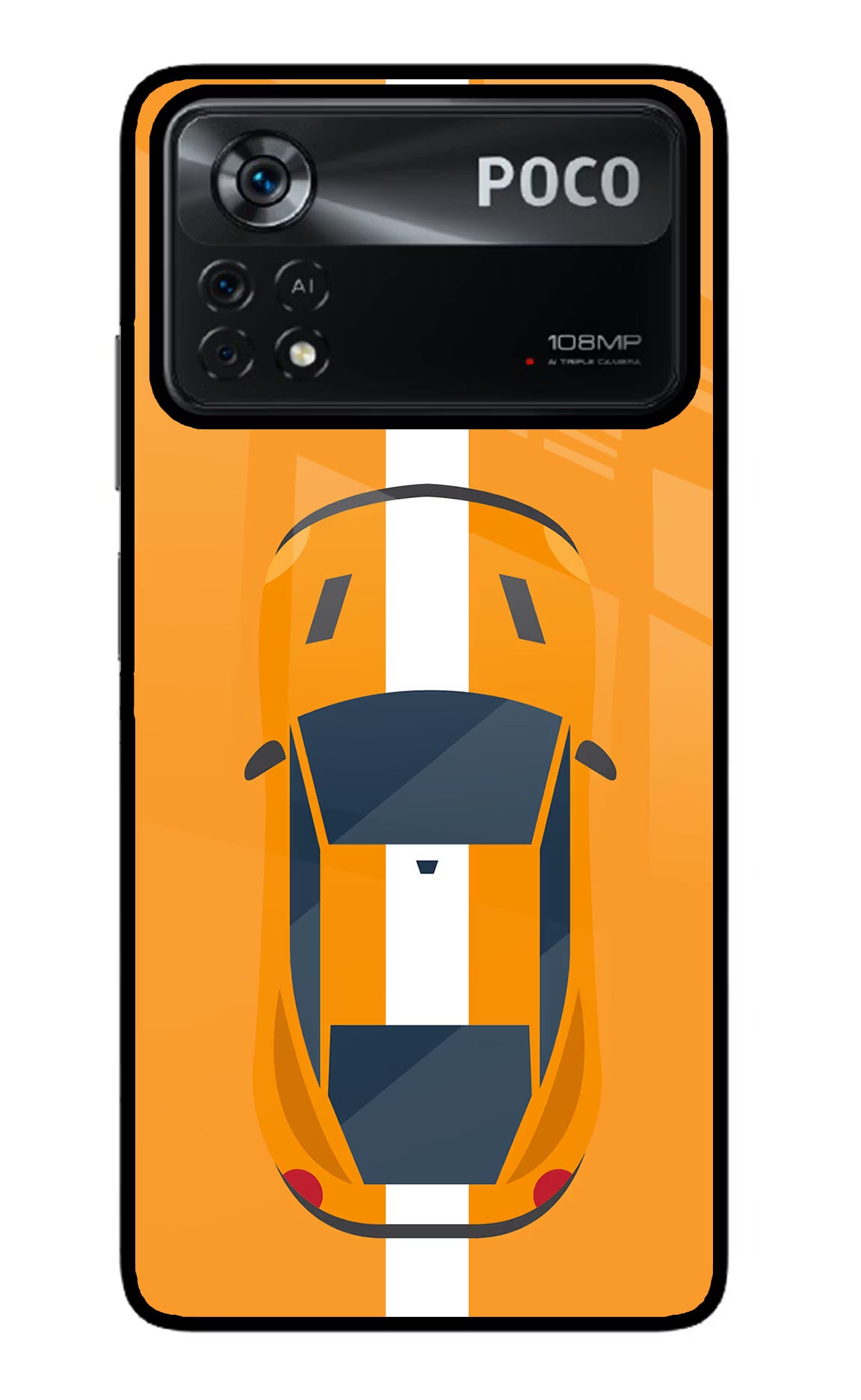 Highway Pursuit Poco X4 Pro Glass Case Back Cover by Casekaro
