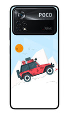 Mountain Trail Beast Poco X4 Pro Glass Case Back Cover by Casekaro