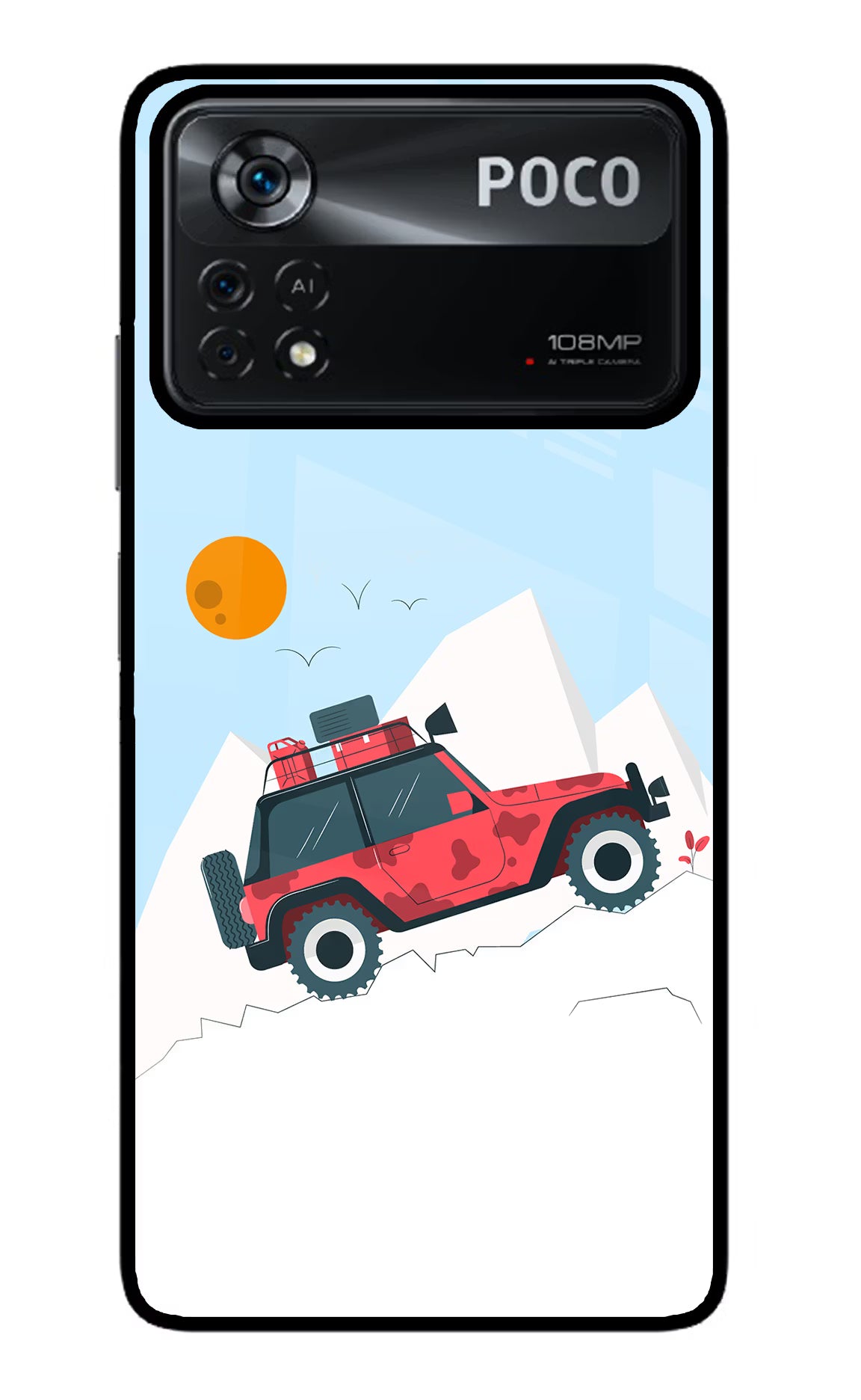 Mountain Trail Beast Poco X4 Pro Glass Case Back Cover by Casekaro