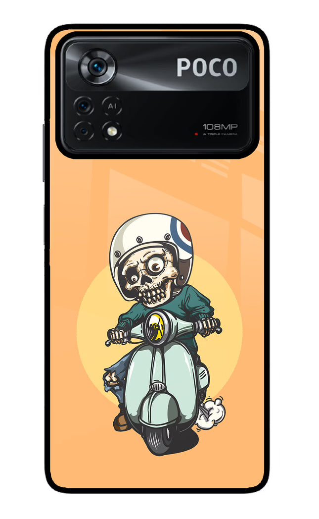 Undead Biker Poco X4 Pro Glass Case