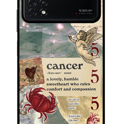 Cancer Zodiac Poco X4 Pro Glass Case