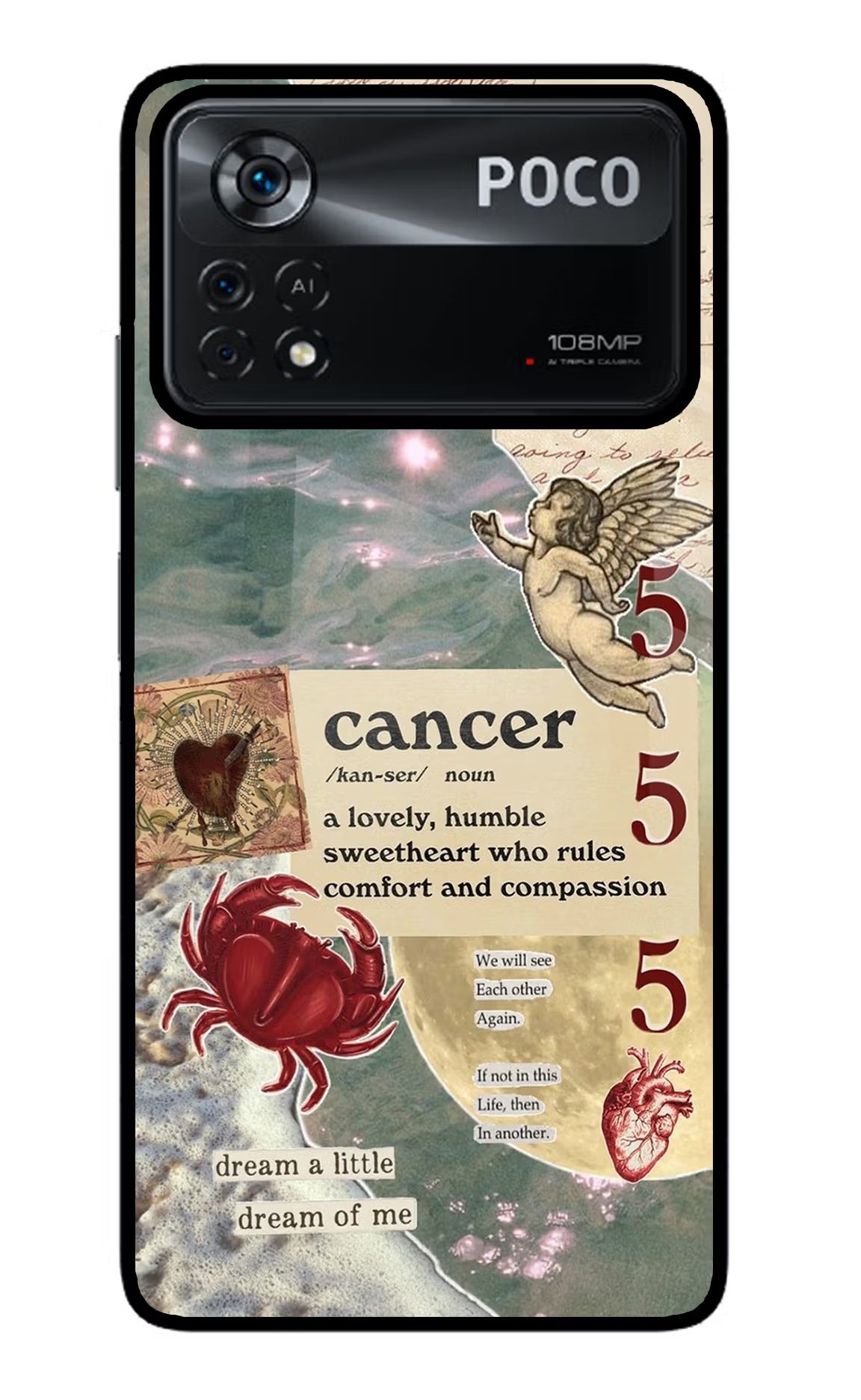 Cancer Zodiac Poco X4 Pro Glass Case Back Cover by Casekaro