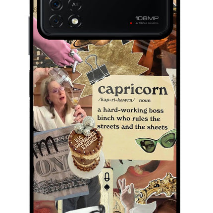 Capricorn Zodiac Poco X4 Pro Glass Case