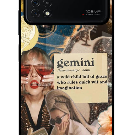 Gemini Zodiac Poco X4 Pro Glass Case