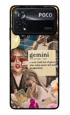 Gemini Zodiac Poco X4 Pro Glass Case