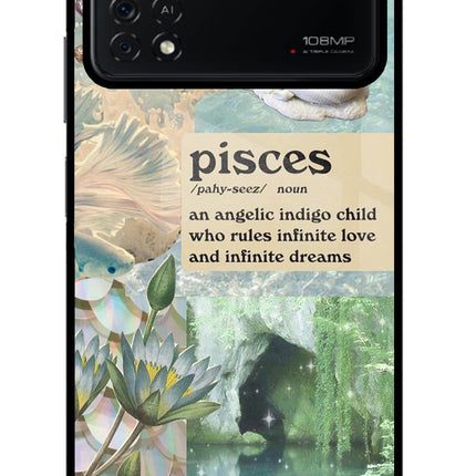 Pisces Zodiac Poco X4 Pro Glass Case