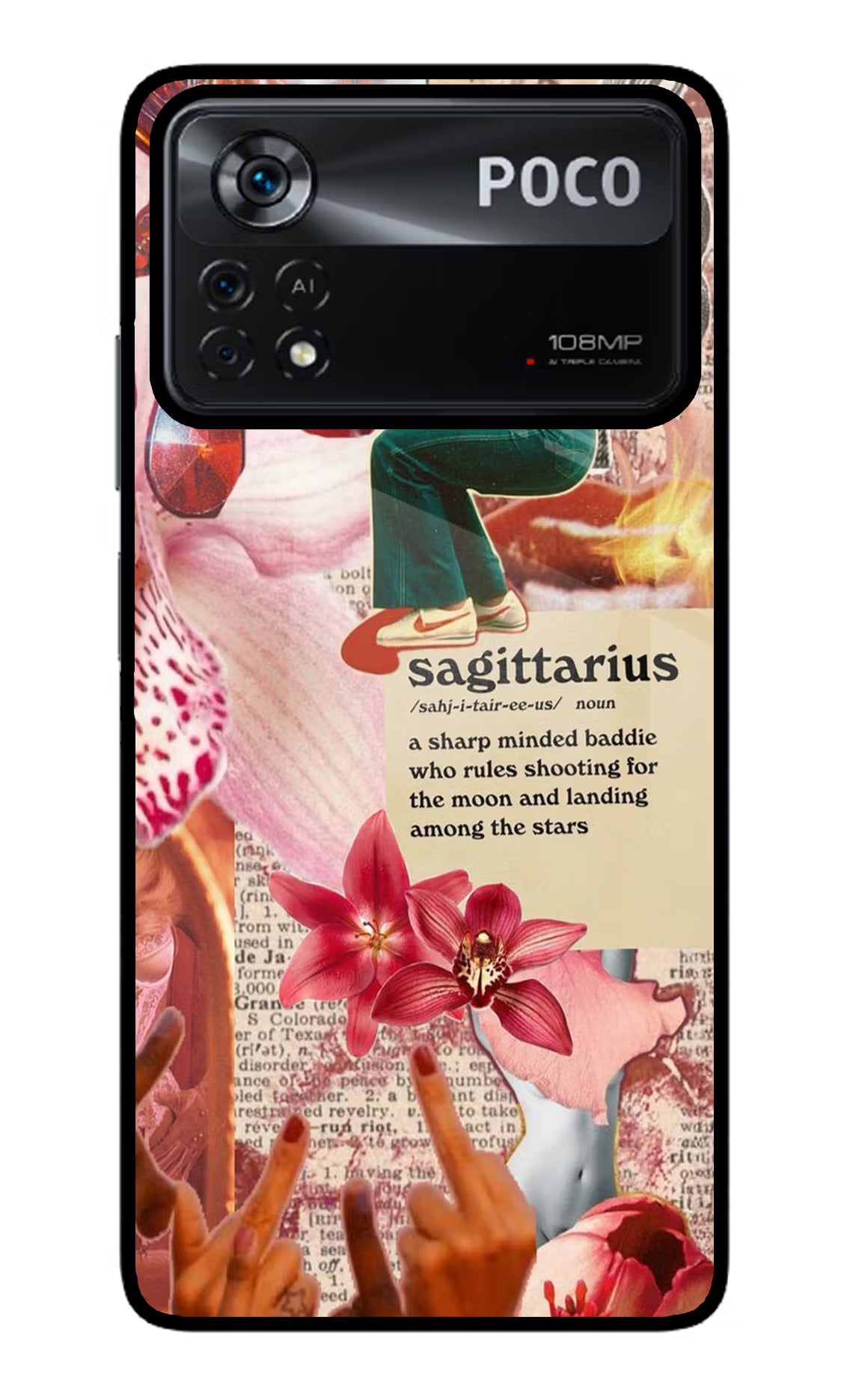 Sagittarius Zodiac Poco X4 Pro Glass Case Back Cover by Casekaro