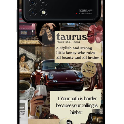 Taurus Zodiac Poco X4 Pro Glass Case