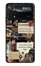 Taurus Zodiac Poco X4 Pro Glass Case