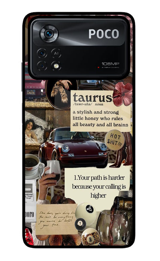 Taurus Zodiac Poco X4 Pro Glass Case