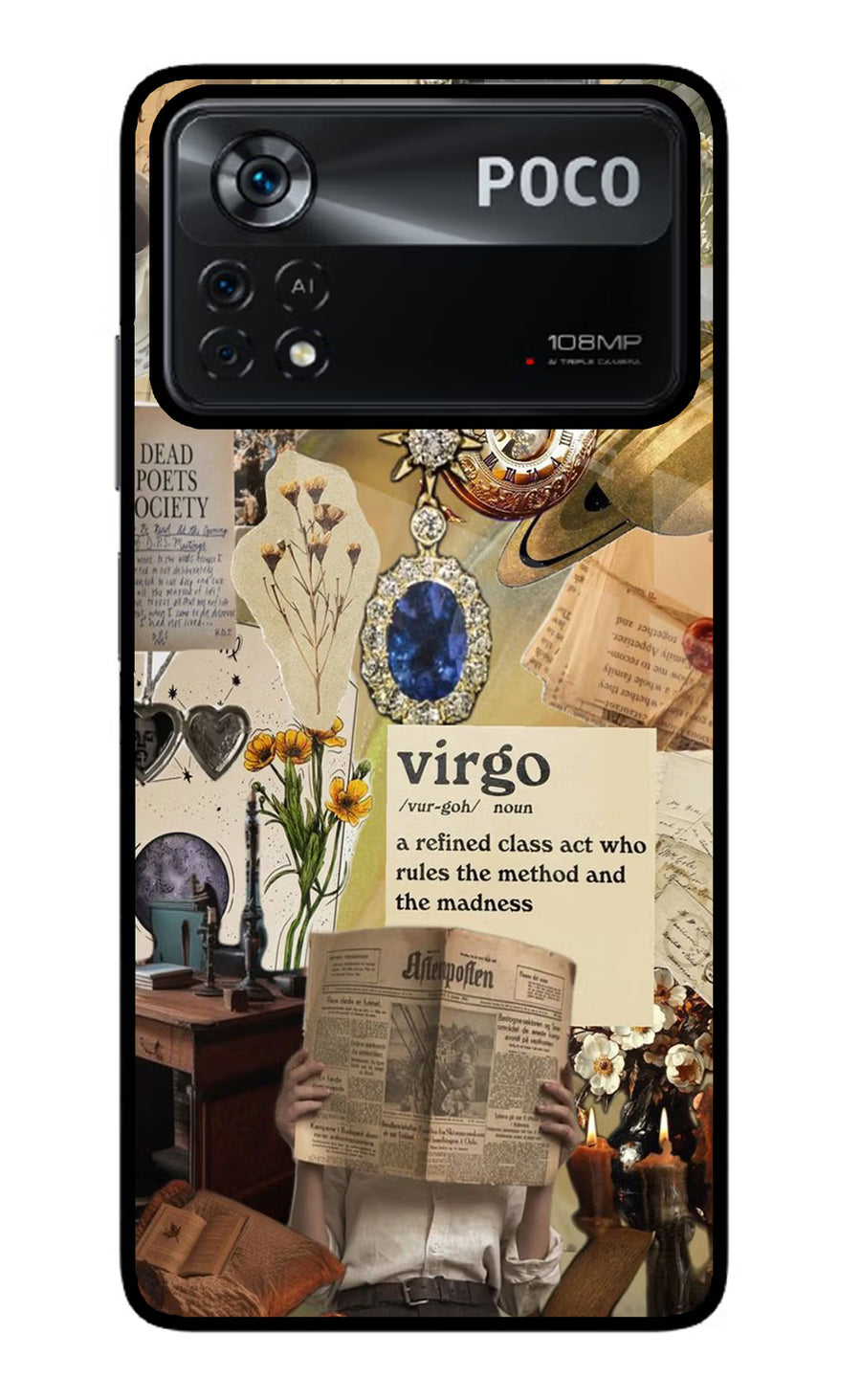 Virgo Zodiac Poco X4 Pro Back Cover, Glass case