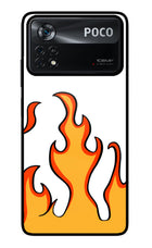 Fired Up – White Poco X4 Pro Glass Case