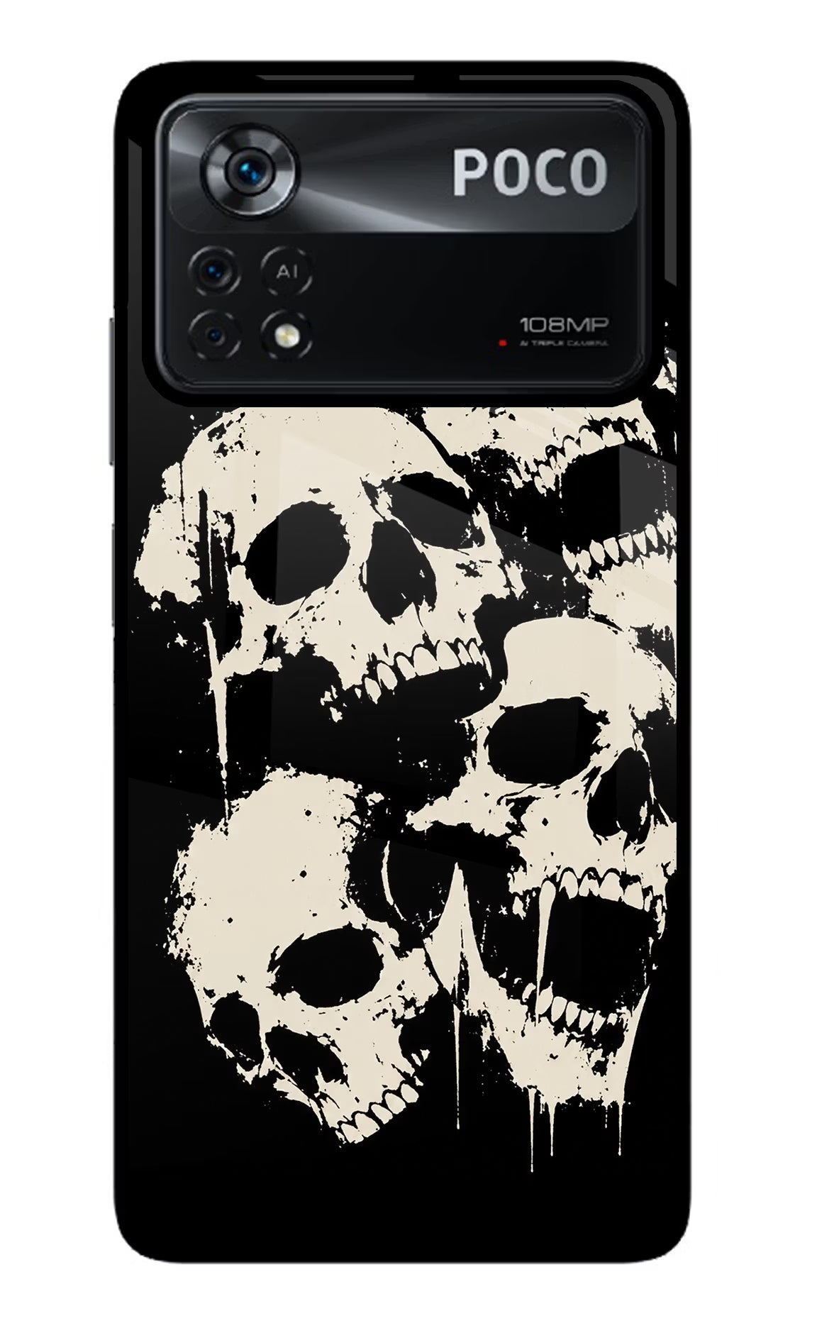Dead Stack Poco X4 Pro Glass Case Back Cover by Casekaro